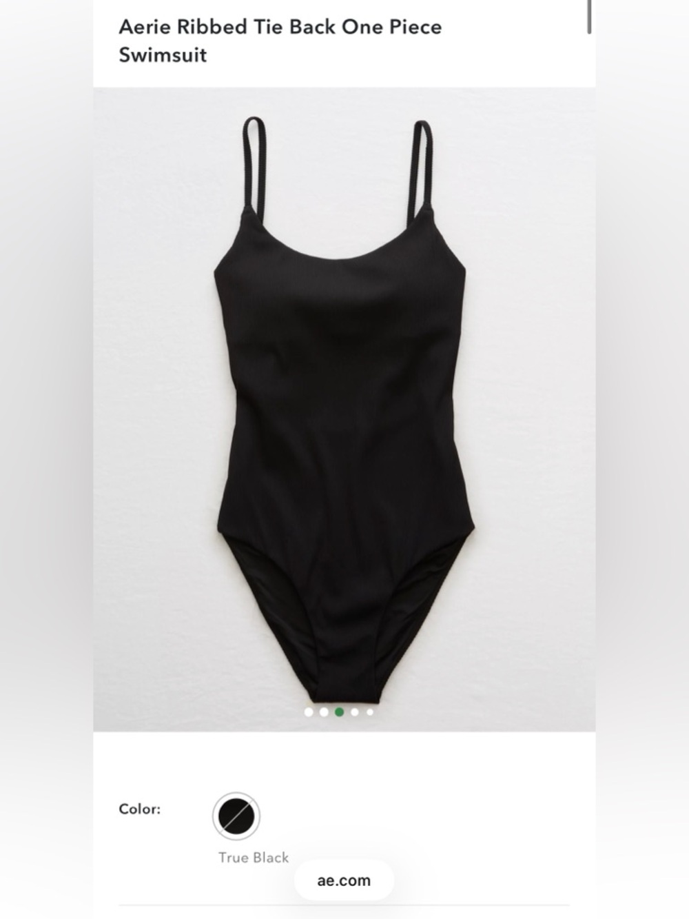 Aerie Ribbed Tie Back One Piece Swimsuit